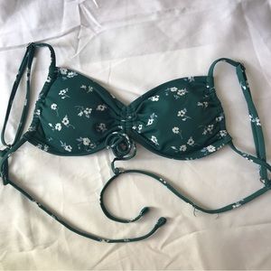 Hollister Green Floral Bikini Top